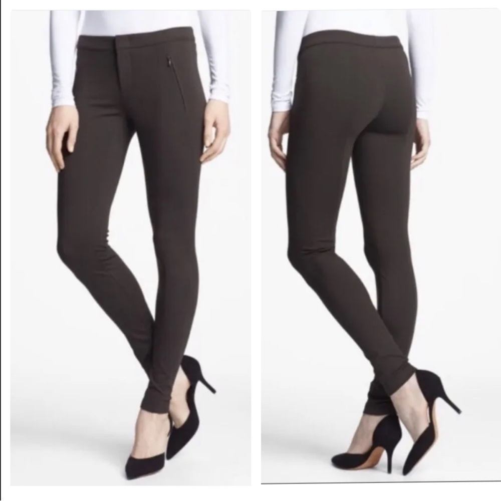 Vince Stretch Ponte Knit Skinny Pants in Olive Army Green Size 2